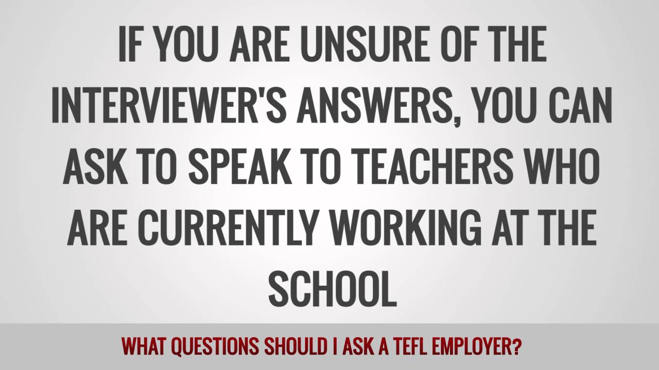 What questions should I ask a TEFL employer?