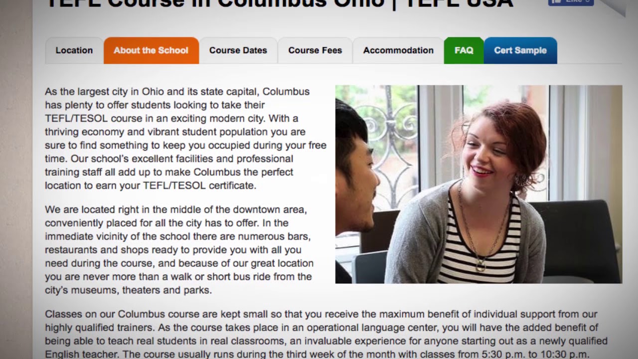 Welcome to Our TEFL / TESOL School in Columbus, USA | Teach & Live abroad!