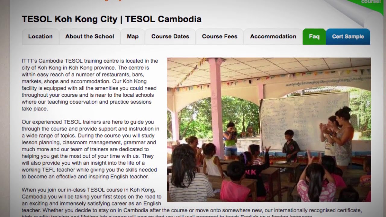 Welcome to Our TESOL School in Koh Kong City, Cambodia | Teach & Live abroad!