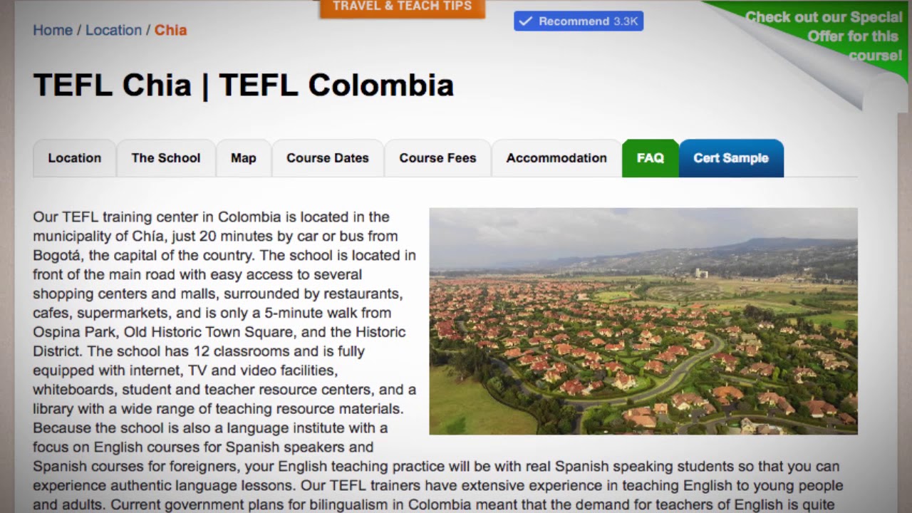 Welcome to Our TEFL / TESOL School in Chia, Colombia | Teach & Live abroad!