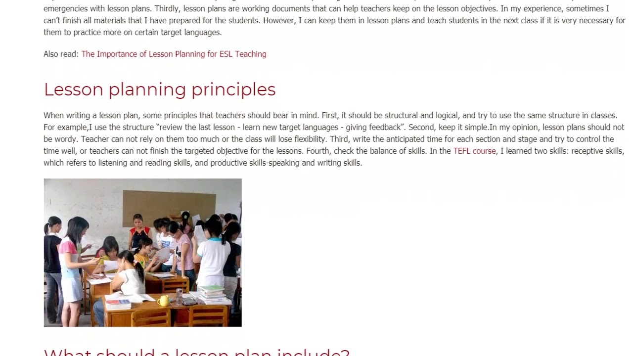 Key Functions and Principles of Lesson Planning | ITTT | TEFL Blog