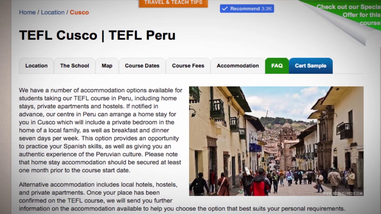 TEFL / TESOL School Accommodation in Cusco, Peru | Teach & Live abroad!