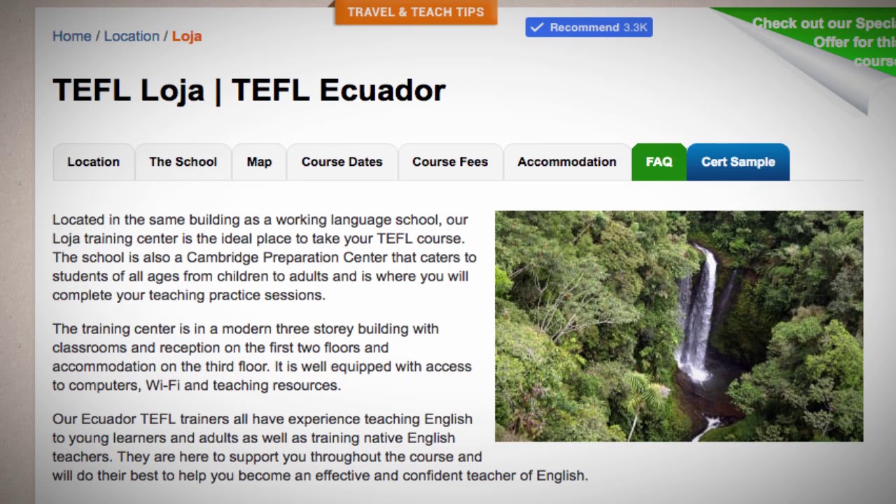 Welcome to Our TEFL / TESOL School in Loja, Ecuador | Teach & Live abroad!