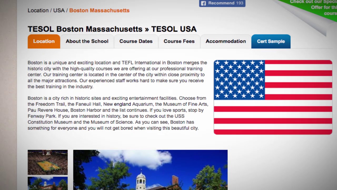 Combined TEFL / TESOL School in Boston, USA | Teach & Live abroad!