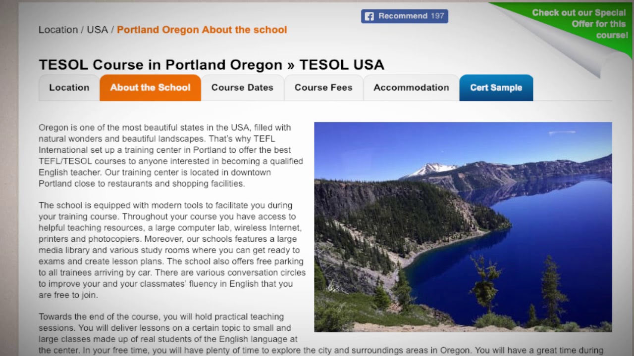 Welcome to Our TEFL / TESOL School in Portland, USA | Teach & Live abroad!