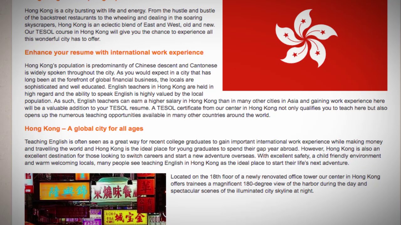 TESOL Course in Hong Kong | Teach & Live abroad!