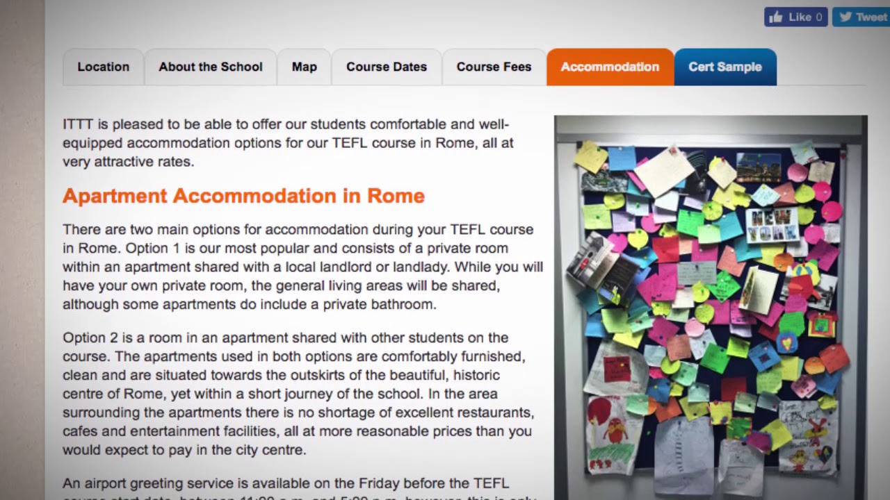 TEFL / TESOL School Accommodation in Rome, Italy | Teach & Live abroad!1