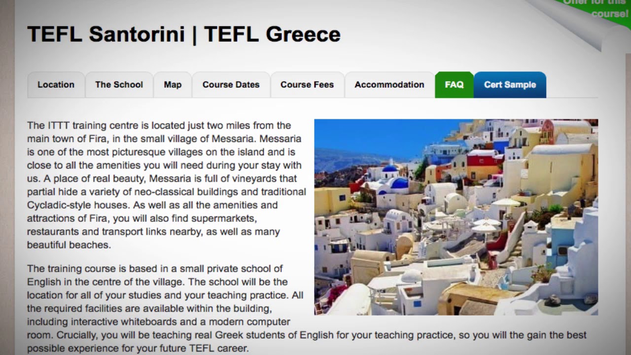 Welcome to Our TEFL / TESOL School in Santorini, Greece | Teach & Live abroad!