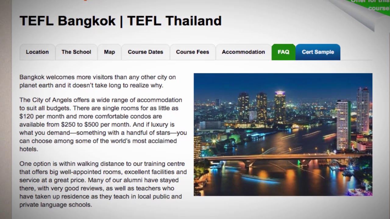 TEFL / TESOL School Accommodation in Bangkok, Thailand| Teach & Live abroad!