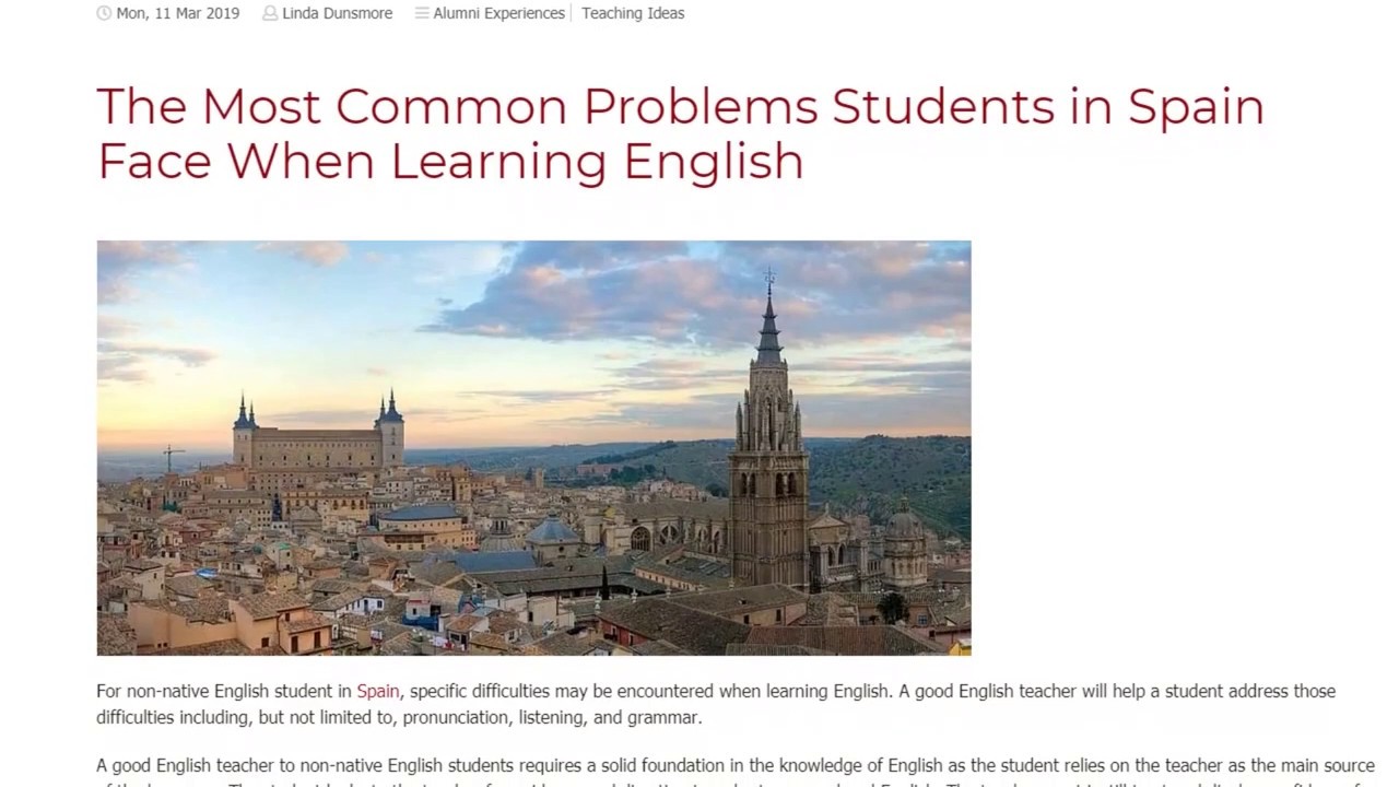 The Most Common Problems Students in Spain Face When Learning English | ITTT TEFL BLOG