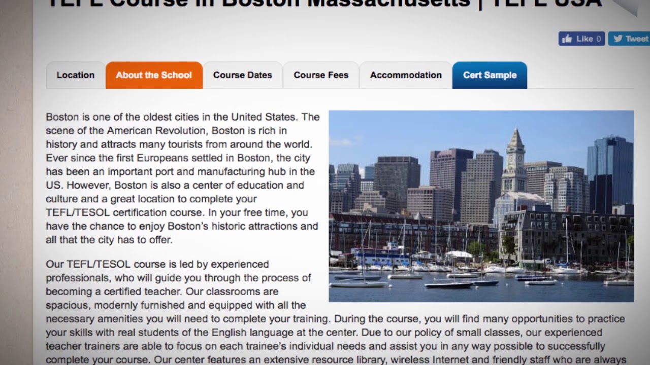 Welcome to Our TEFL / TESOL School in Boston, USA | Teach & Live abroad!