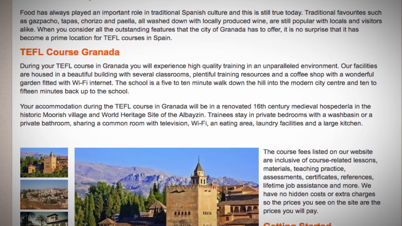 TEFL / TESOL Course in Granada, Spain | Teach & Live abroad!
