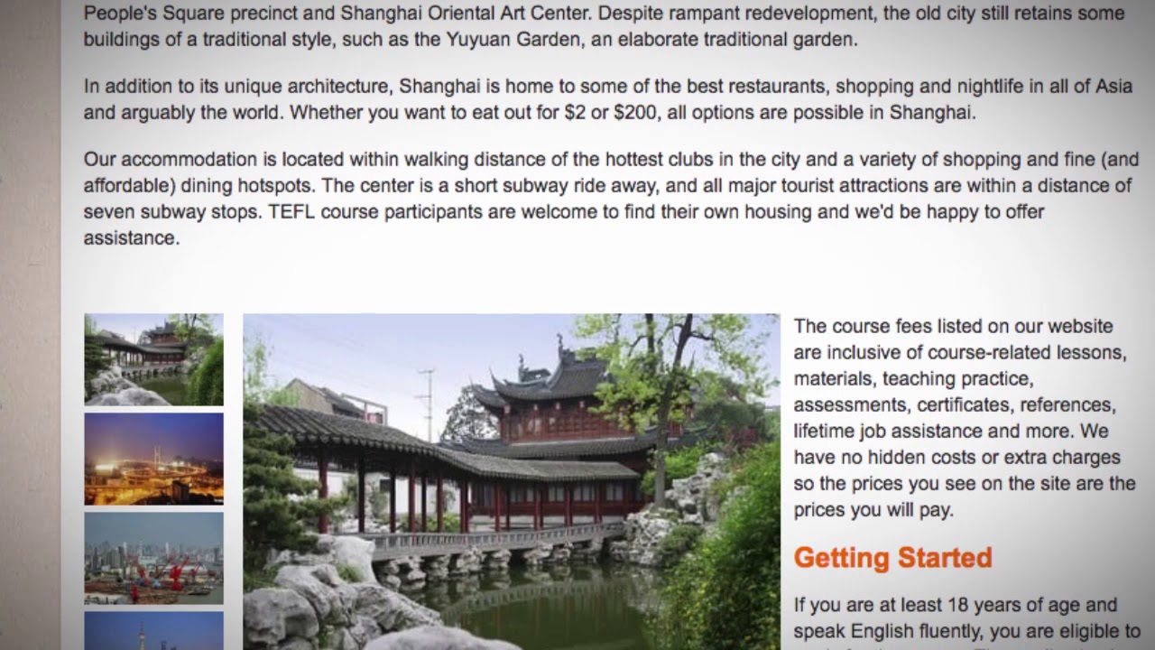 TEFL / TESOL Course in Shanghai, China | Teach & Live abroad!