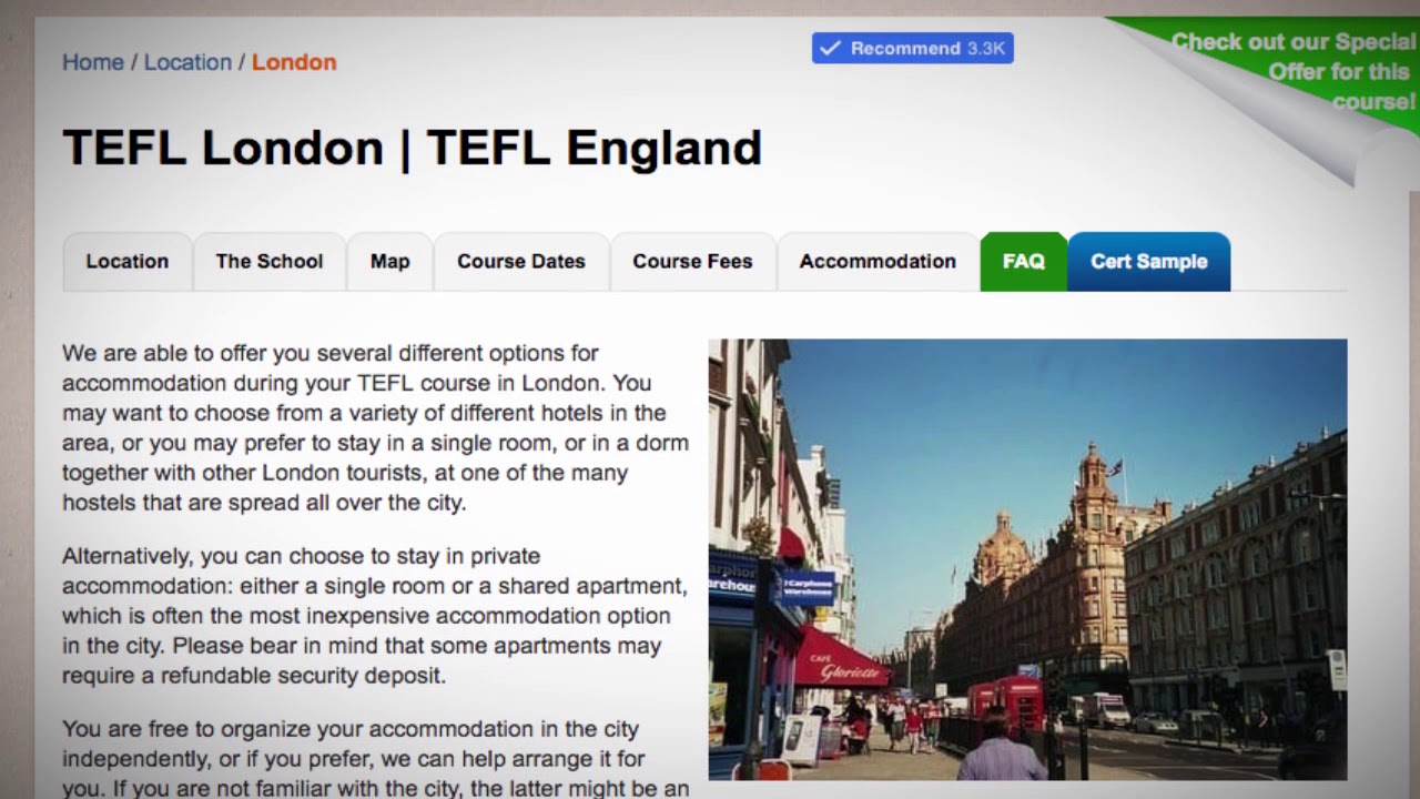 TEFL / TESOL School Accommodation in London, England | Teach & Live abroad!