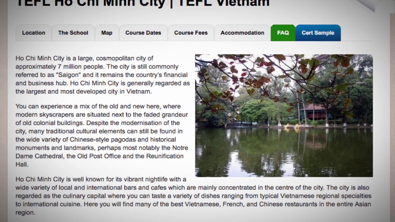 Welcome to Our TEFL / TESOL School in Ho Chi Minh, Vietnam | Teach & Live abroad!