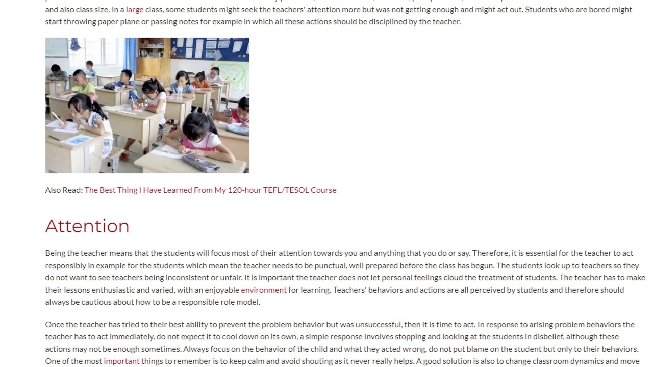 Maintaining Discipline in The Classroom | ITTT TEFL BLOG