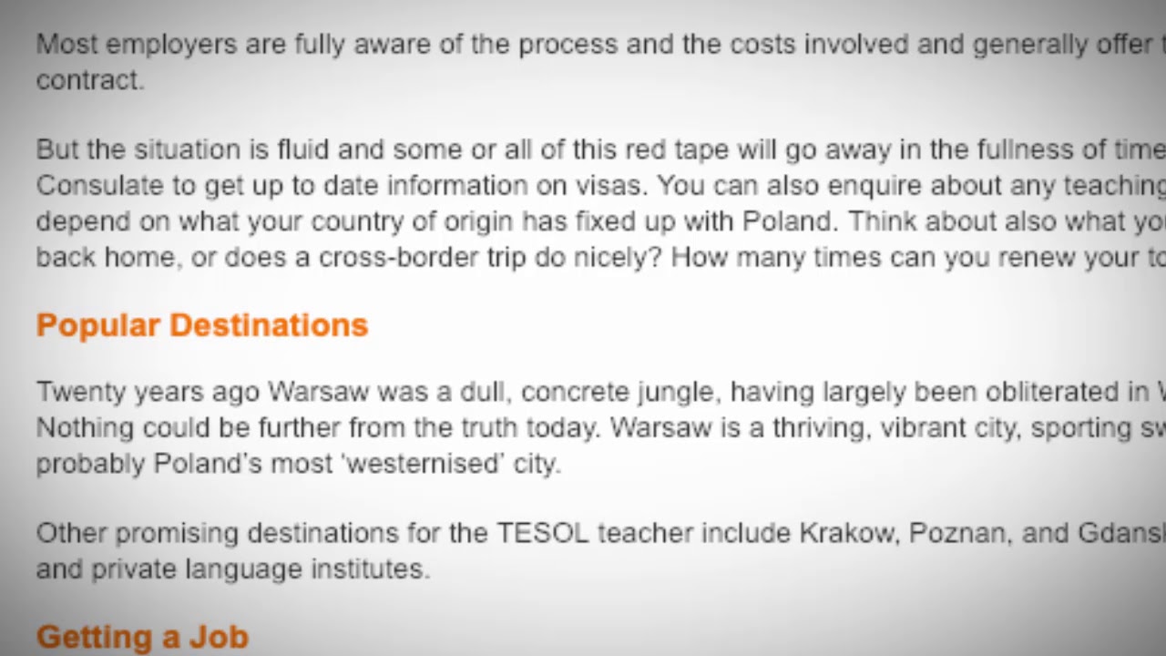 TESOL Jobs in Poland | International TEFL and TESOL Training (ITTT)