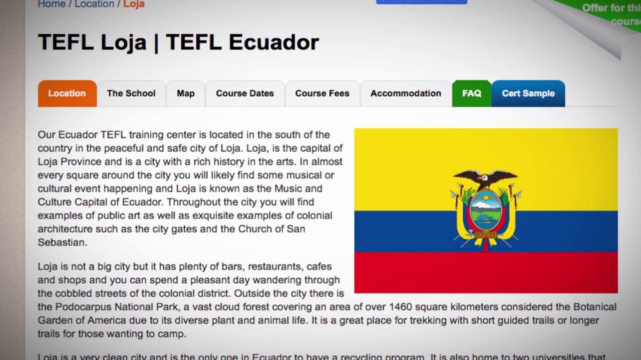 TEFL / TESOL Course in Loja, Ecuador | Teach & Live abroad!