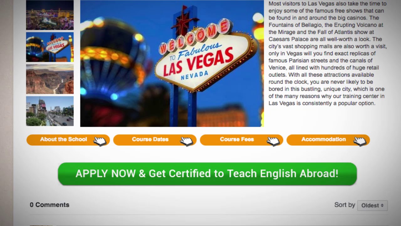 Combined TEFL / TESOL School in Las Vegas, USA | Teach & Live abroad!