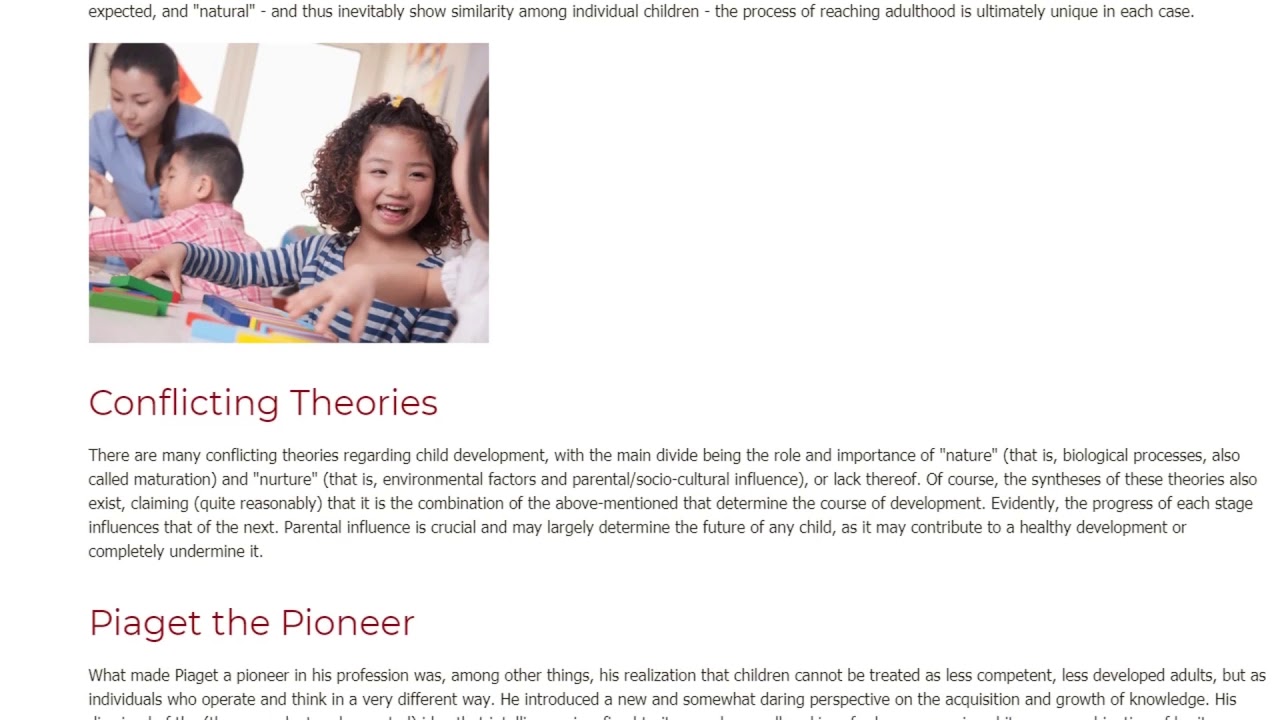 Child Development – Piaget’s Theory Summarized | ITTT TEFL BLOG