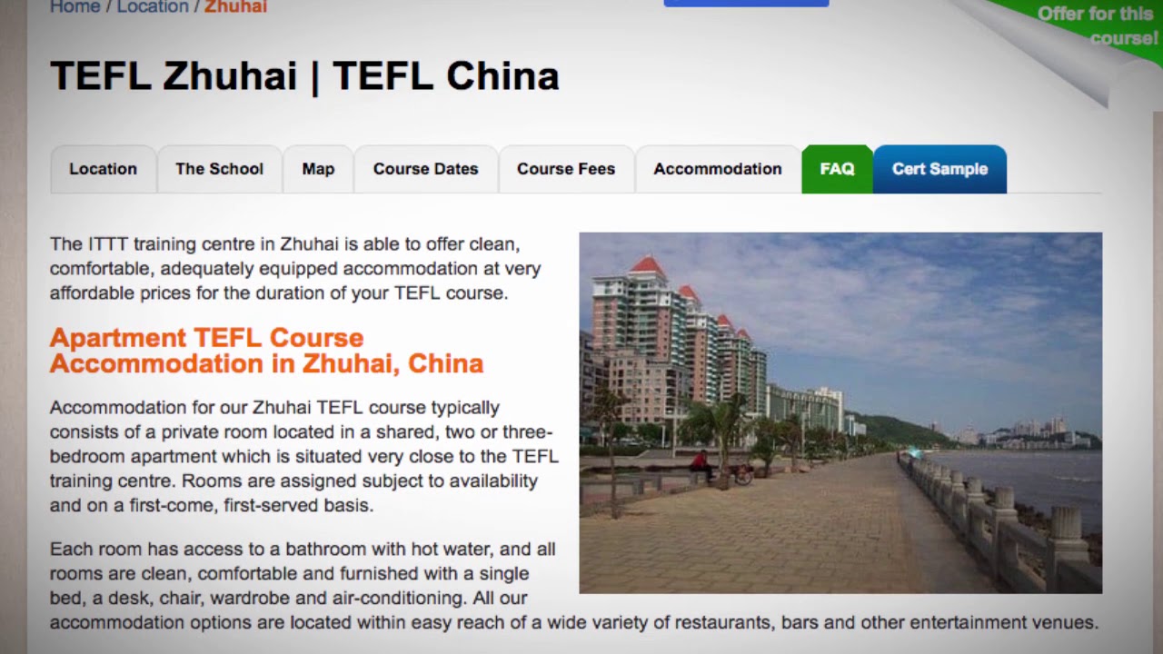 TEFL / TESOL School Accommodation in Zhuhai, China | Teach & Live abroad!