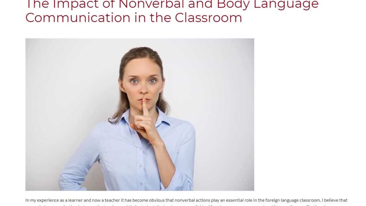 The Impact of Nonverbal and Body Language Communication in the Classroom | ITTT TEFL BLOG